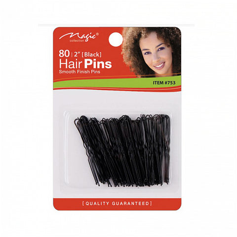 Magic Collection Hair Pin With Ball Tip Black 60pcs