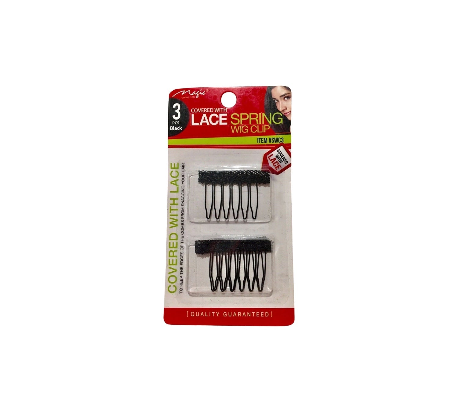 Magic Collection Lace Covered Spring Wig Clip 3pcs – Perry Barr Cosmetics