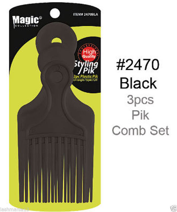 Magic Collection Afro Pik Comb Set 3pcs