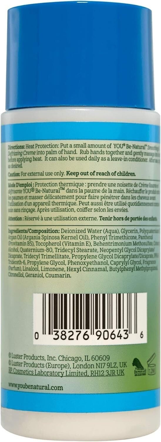 Lusters You Be Natural Botanical Smoothing & Defrizzing Creme Argan Oil Vitamin E 6 Oz