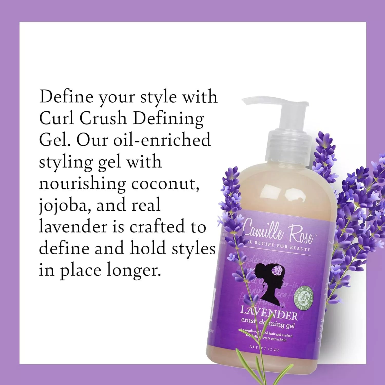 Camille Rose Lavender Crush Defining Gel 12 Oz