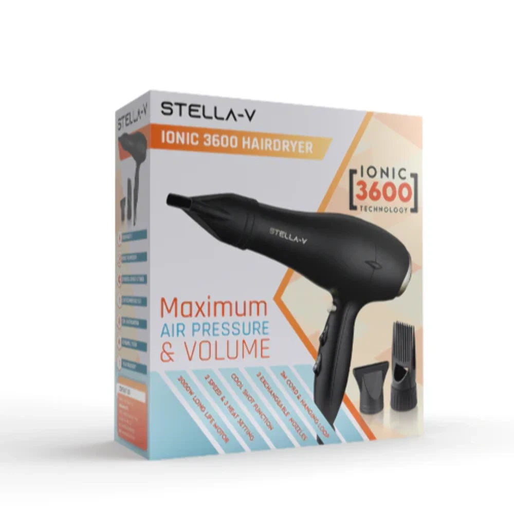 Stella V Iconic 3600 Hairdryer Maximum Air Pressure & Volume