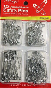 Magic Collection Assorted Size Safety Pins 125pcs 50g