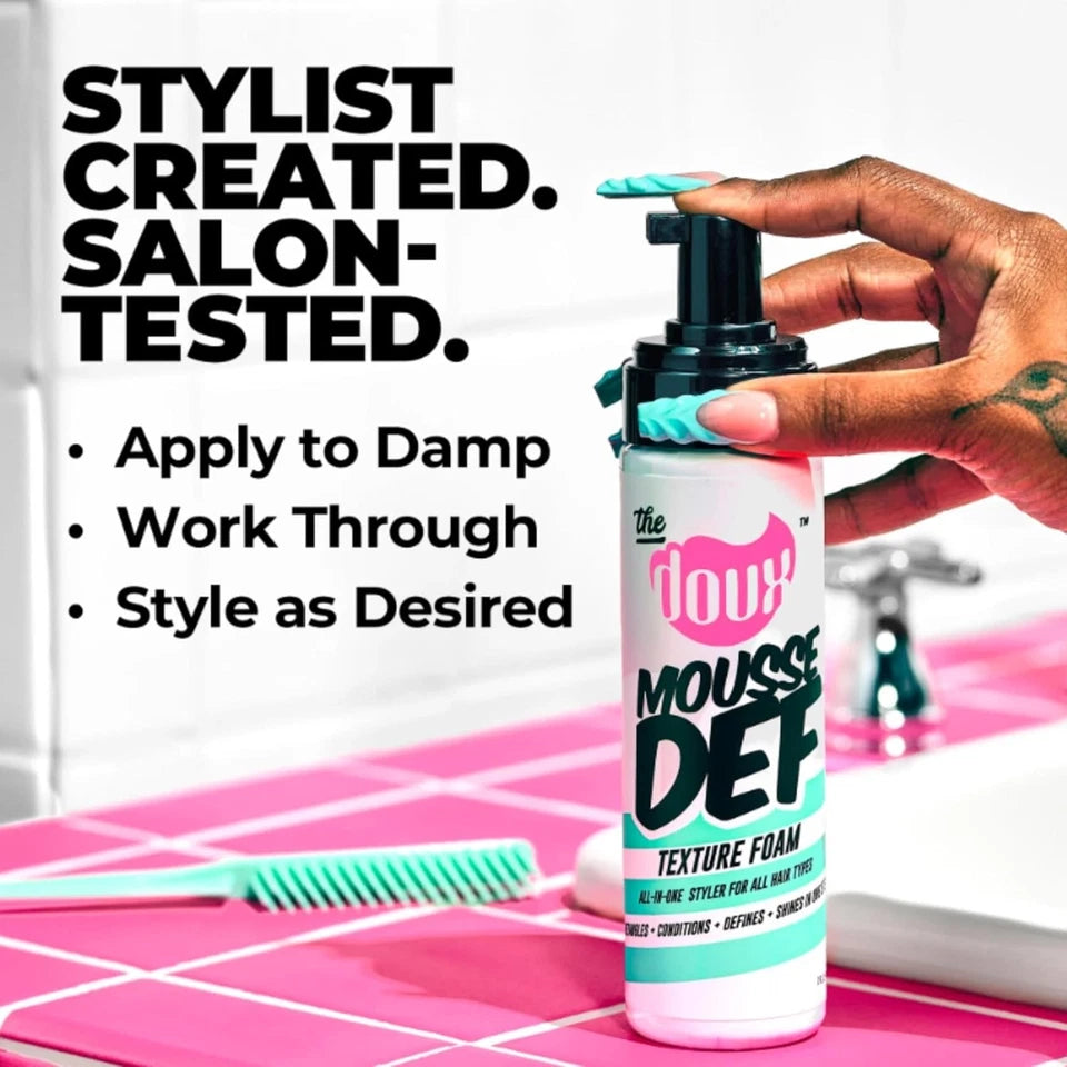The Doux Mousse Def Texture Foam All in One Styler for All Hair Types 7 Oz