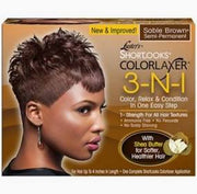 Luster's Pink Short Looks Colorlaxer Relaxer Kit 3-In-1 Sable Brown