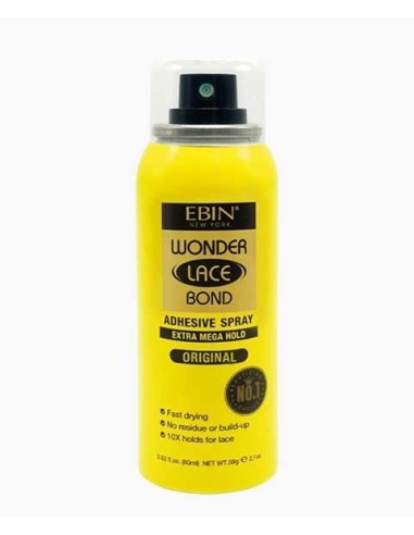 Ebin New York Wonder Lace Bond Adhesive Spray Extra Mega Hold Original 4.58 Oz