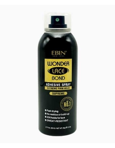 Ebin New York Wonder Lace Bond Adhesive Spray Extreme Firm Hold Supreme 4.58 Oz